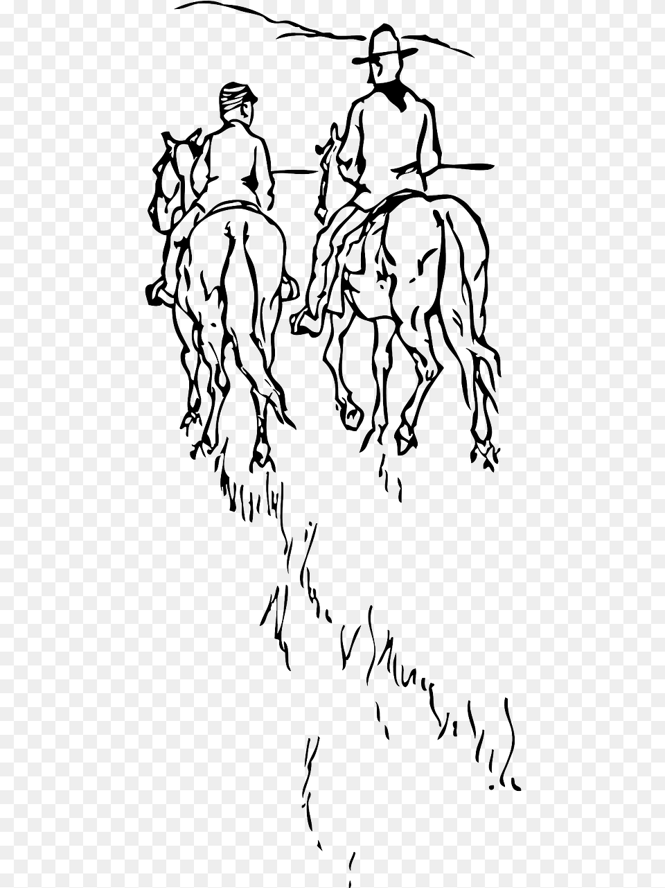 Horse Riding Away Clipart, Art, Drawing, Person, People Png Image