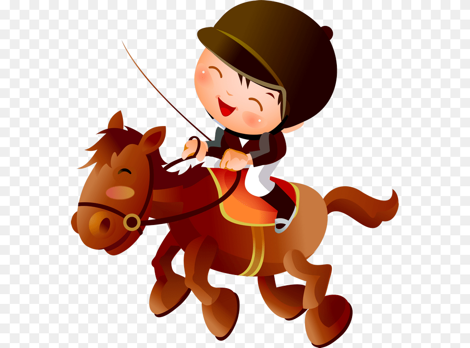 Horse Riding Cartoon Transparent, Baby, Person, Face, Head Free Png Download