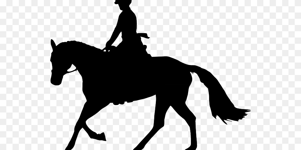 Horse Riding Clipart Transparent Horse Silhouette Transparent Background, Person, Animal, Mammal Png Image