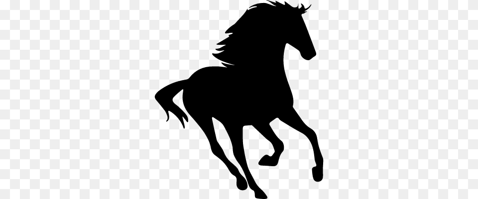 Horse Running Silhouette Facing Right Vectors Logos, Gray Free Transparent Png
