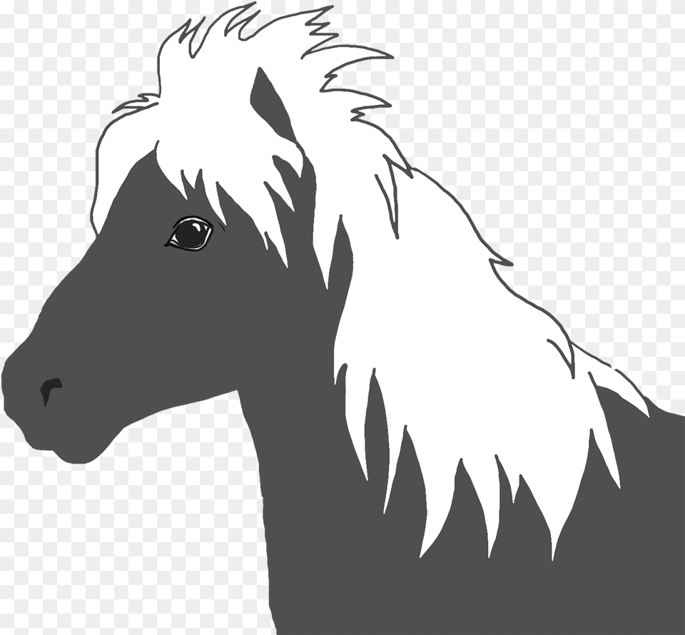 Horse Silhouette Horses Head White Silhouette, Adult, Female, Person, Woman Png