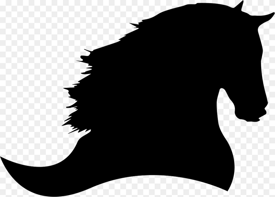 Horse Silhouette Side View To The Right Icon Download, Stencil, Animal, Fish, Sea Life Png