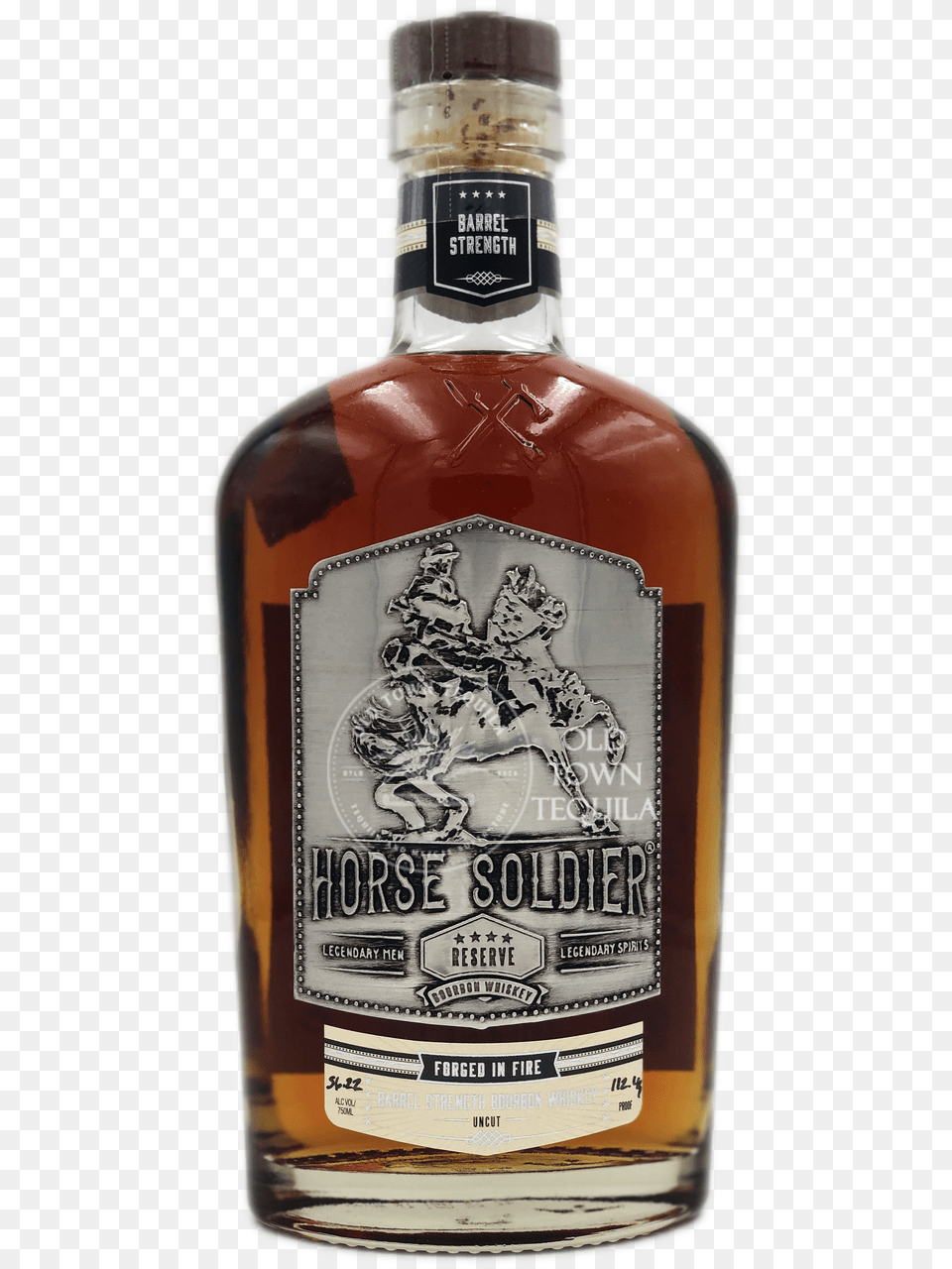 Horse Soldier Barrel Strength Bourbon Whiskey 750ml Blended Whiskey, Alcohol, Beverage, Liquor, Whisky Png Image