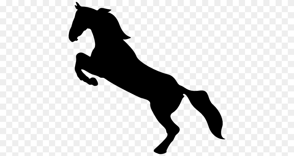Horse Standing On Back Paws, Silhouette, Stencil, Animal, Mammal Free Png Download