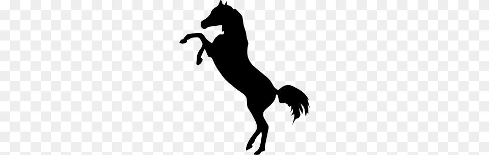 Horse Standing On Two Back Paws Black Side View Silhouette Pngico, Stencil, Animal, Kangaroo, Mammal Free Transparent Png