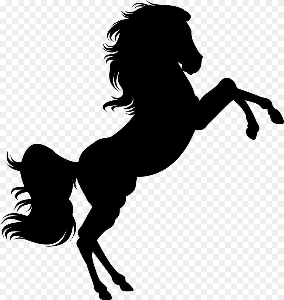 Horse Unicorn Clip Art Horse On Two Legs Silhouette, Gray Png Image