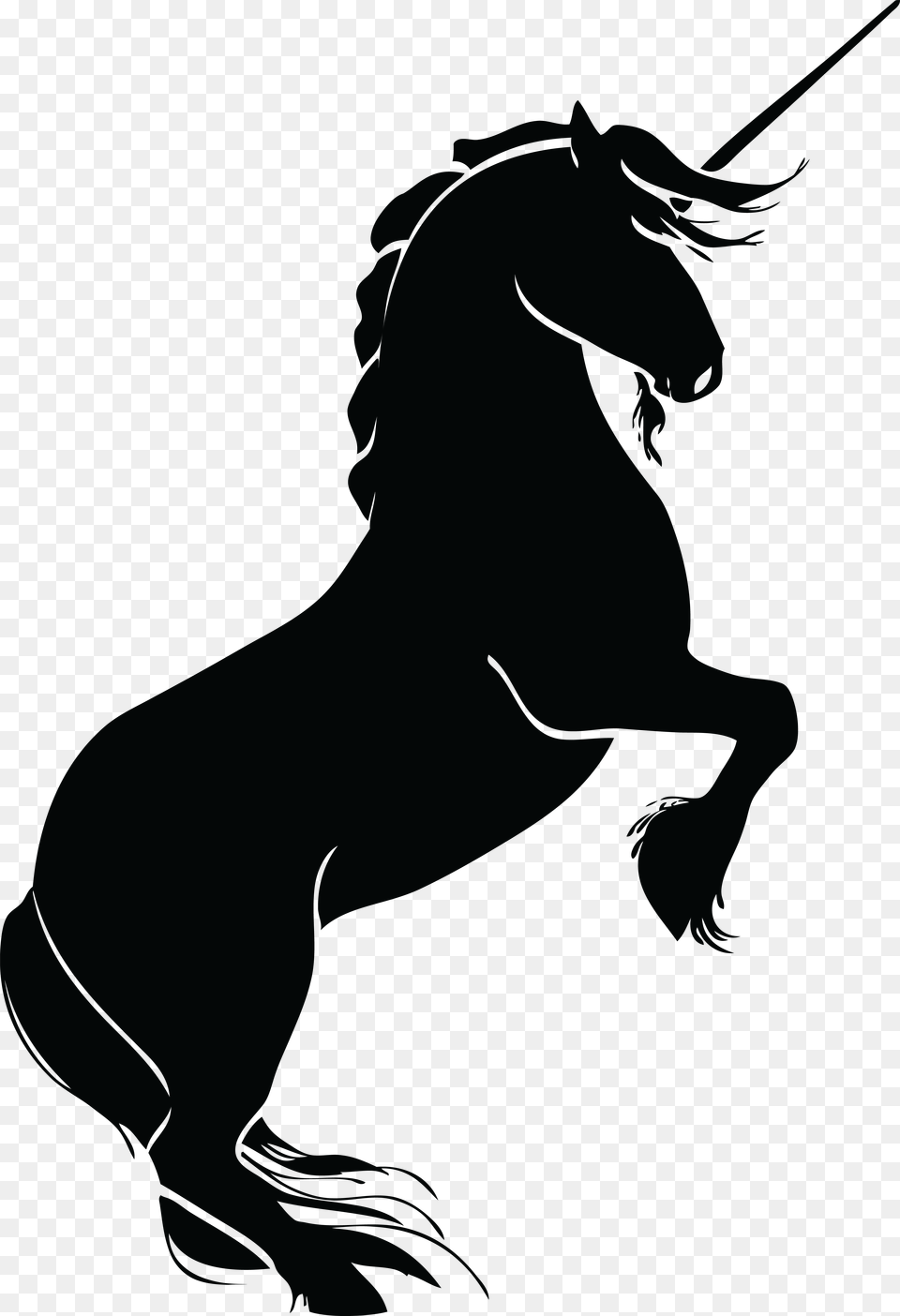 Horse Unicorn Silhouette Clip Art Rearing Unicorn Silhouette, Animal, Colt Horse, Mammal Free Png Download