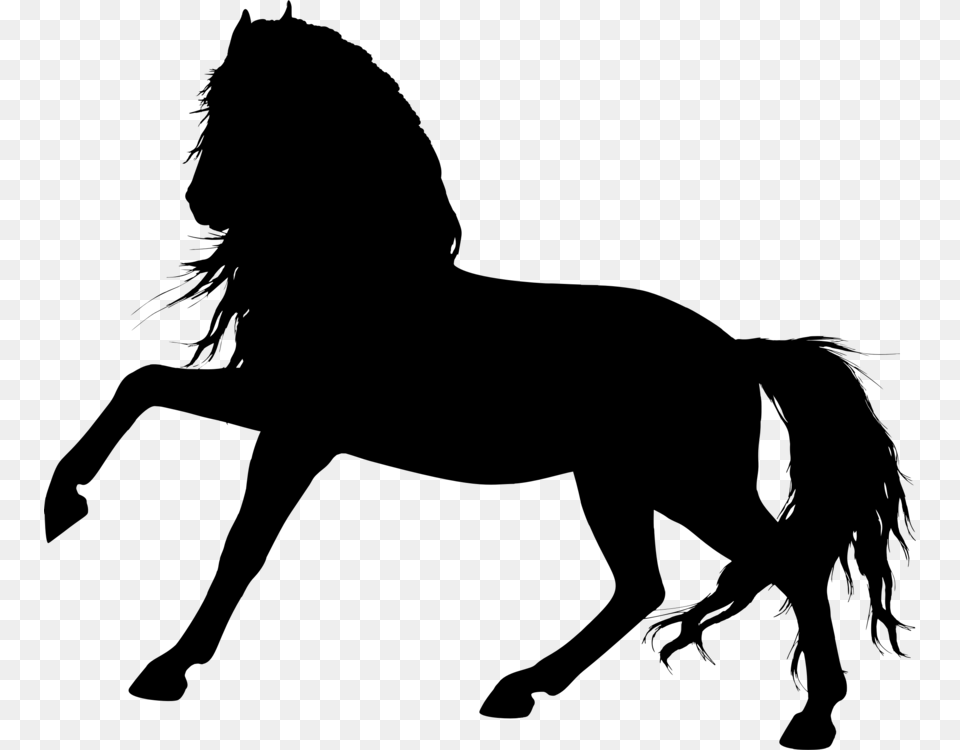 Horse Unicorn Silhouette Pony Rearing, Gray Png Image