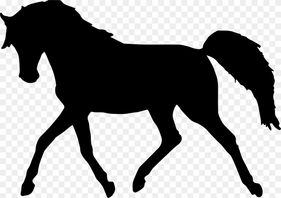 Horse Walking Black Silhouette Facing To Left Background Horse Clipart, Animal, Mammal, Colt Horse, Canine Free Transparent Png