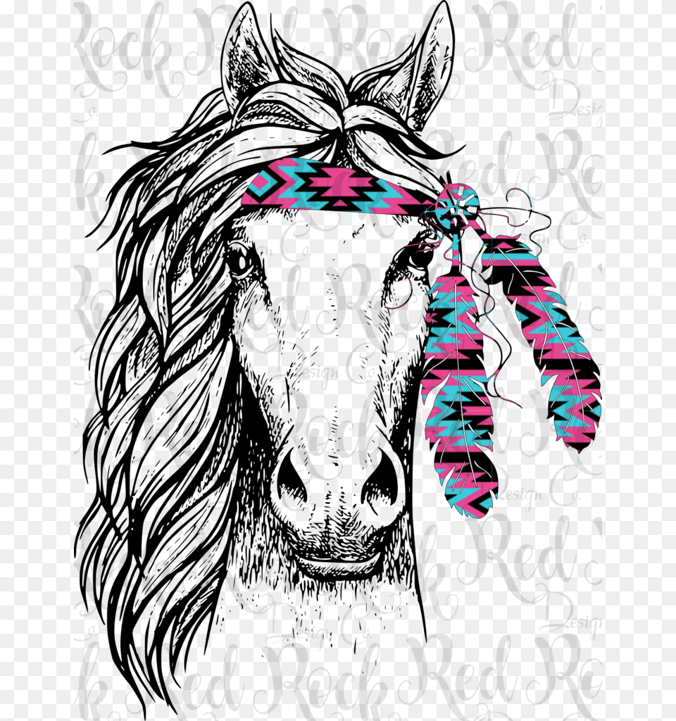 Horse With Headband Amp Feathers, Animal, Bee, Insect, Invertebrate Free Png