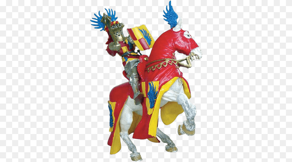 Horse With Red Robes And Blue Wings Safari Ltd Knight With Blue Wings, Person, Adult, Bride, Female Free Transparent Png