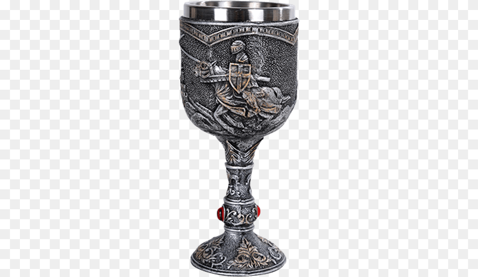 Horseback Medieval Knight Goblet Medieval Goblet, Glass, Smoke Pipe, Silver Png Image