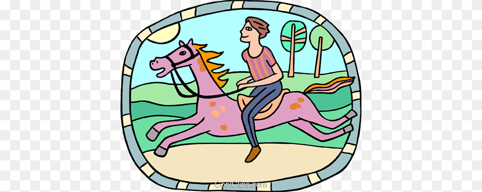 Horseback Rider Royalty Vector Clip Art Illustration, Person, Face, Head Free Png