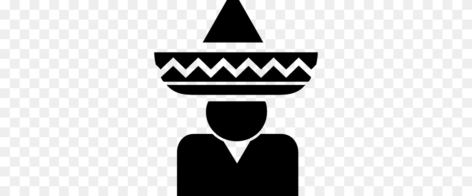 Horseman Of Mexico With Typical Mexican Hat Free Vectors Logos, Gray Png Image