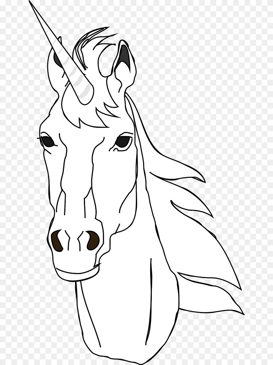 Horses Head Outline Clipart, Stencil, Adult, Person, Female Free Png