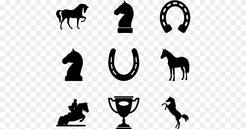 Horses Horse Symbols, Gray Free Png