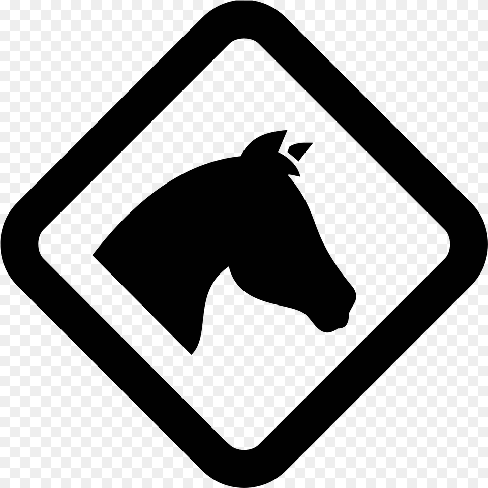 Horses Sign Icon Pferde Icon, Gray Free Png Download