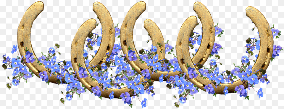 Horseshoes Flowers Lucky Horseshoe Luck Caballo Con Flores, Plant, Flower Png