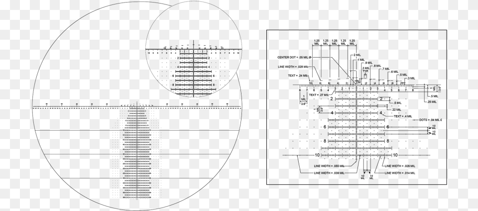 Horus 59 Reticle And Subtensions, Blackboard Png Image