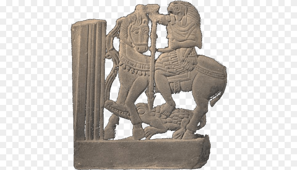 Horus On Horseback Spearing A Crocodile Horus, Archaeology, Kneeling, Person, Art Png