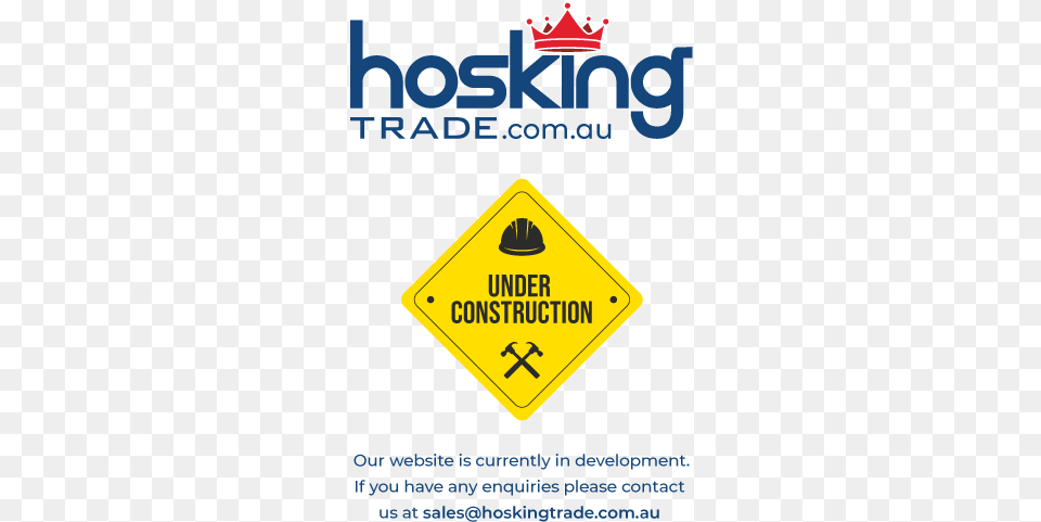 Hosking Trade Under Construction Sign, Symbol, Advertisement, Poster, Road Sign Png Image