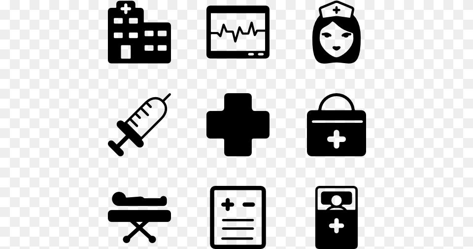 Hospital Basic First Aid Icons, Gray Png Image