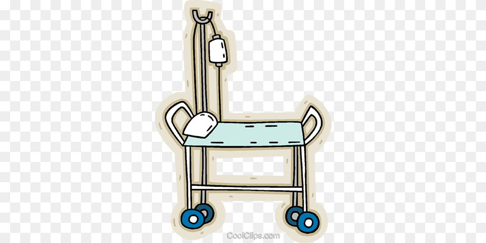 Hospital Bed Royalty Vector Clip Art Illustration, Furniture, Device, Grass, Lawn Png