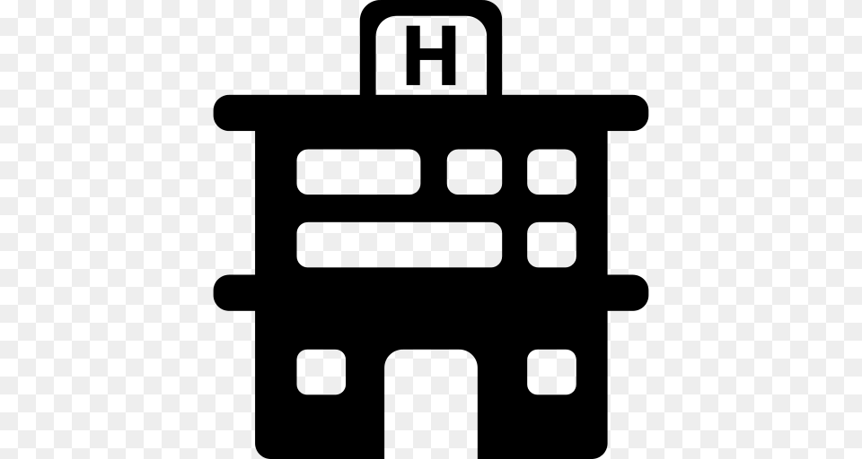 Hospital Building Icon, Gray Png Image