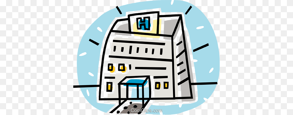 Hospital Buildings Royalty Vector Clip Art Illustration, Bus Stop, Outdoors, Terminal, City Free Transparent Png