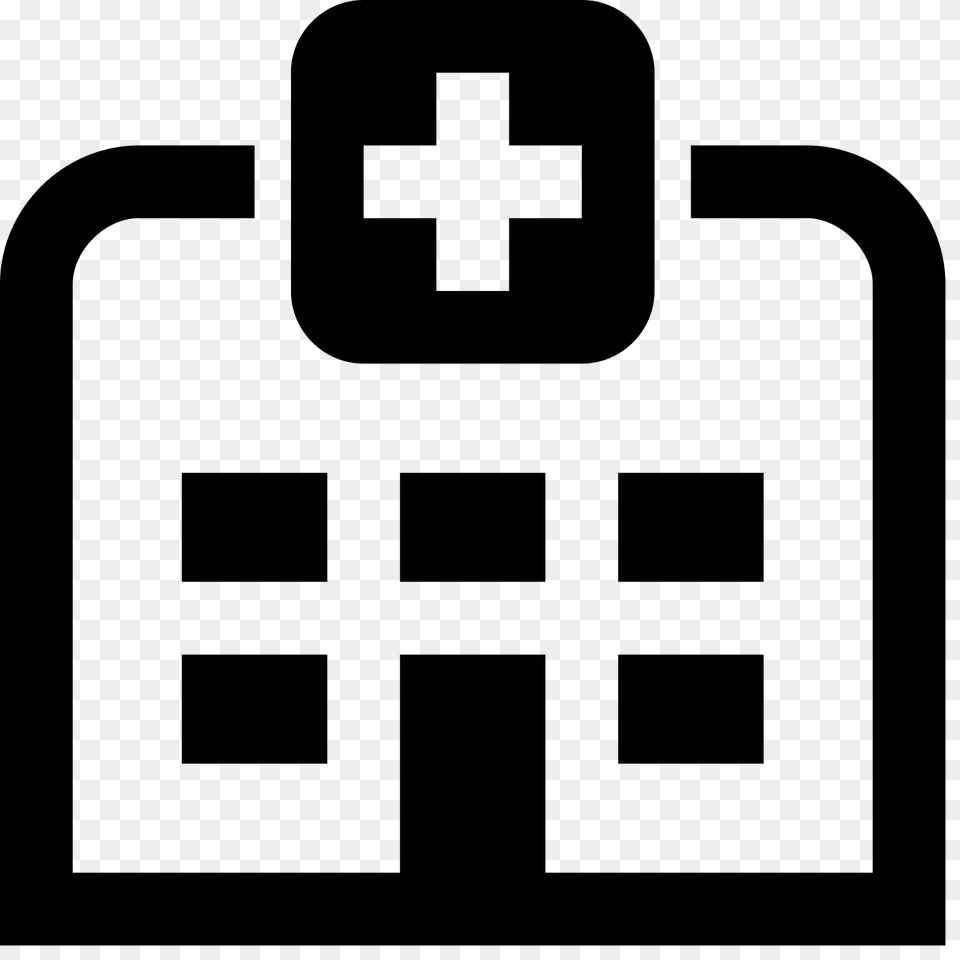 Hospital Icon, Gray Free Transparent Png