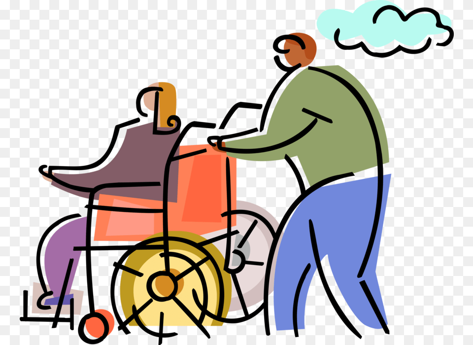 Hospital Patient In Wheelchair Handicapped Person Vector, Furniture, Chair, Cleaning, Tool Free Png Download