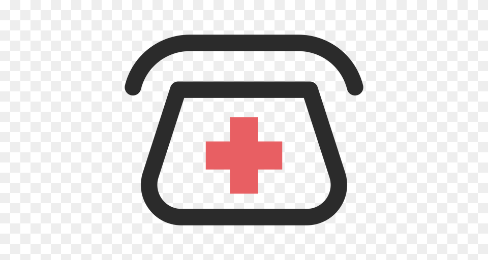 Hospital Phone Colored Stroke Icon, Logo, First Aid, Red Cross, Symbol Png Image