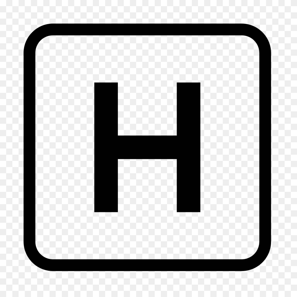 Hospital Sign Icon, Gray Png