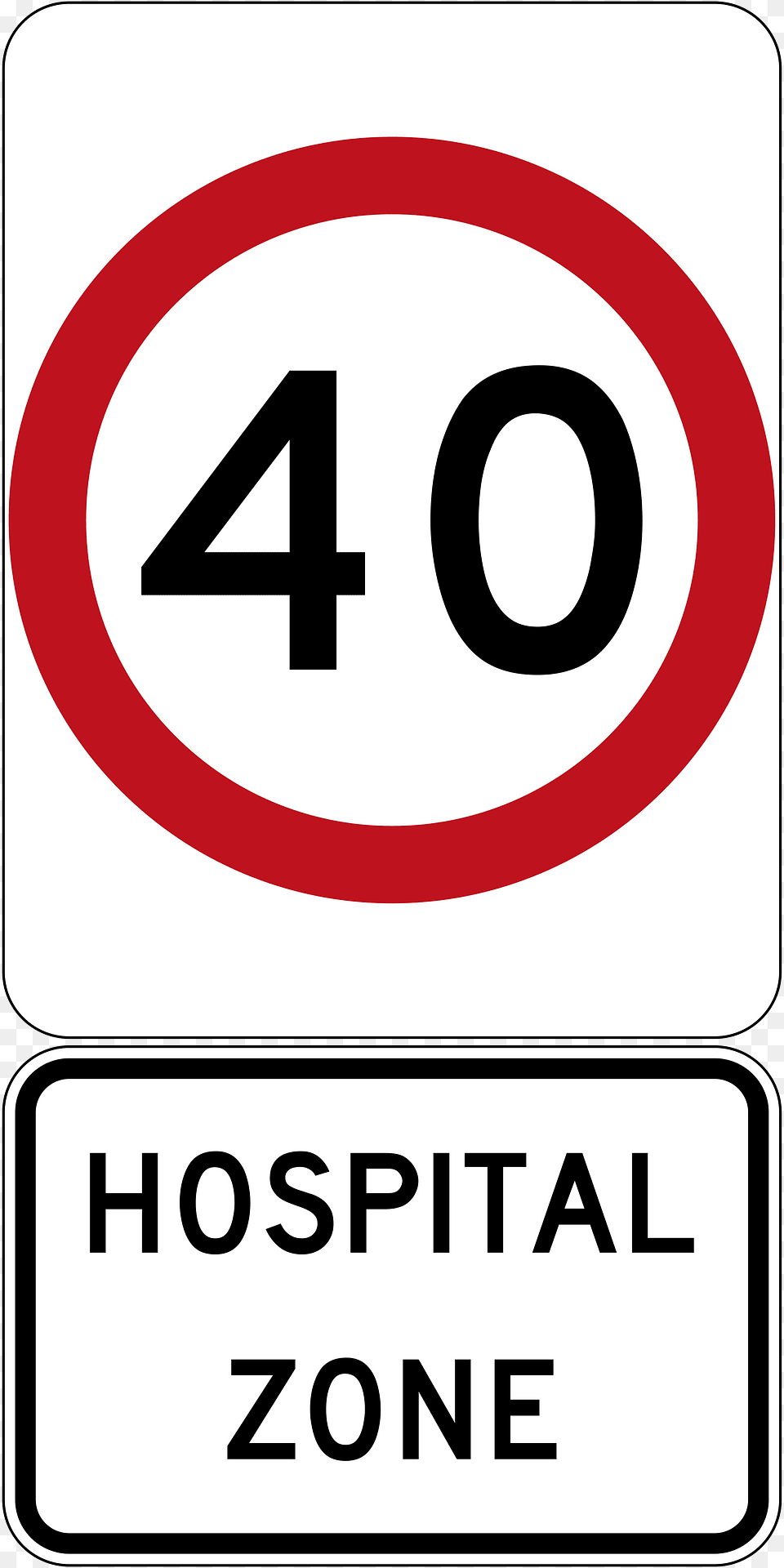 Hospital Zone Speed Limit Used In Queensland Clipart, Sign, Symbol, Road Sign Png Image