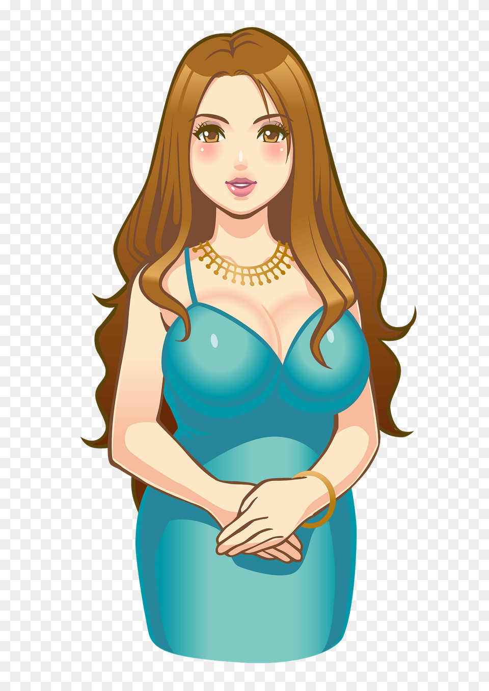 Hostess Woman Clipart, Accessories, Necklace, Clothing, Dress Free Transparent Png