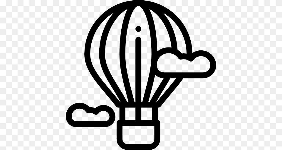 Hot Air Balloon, Gray Png
