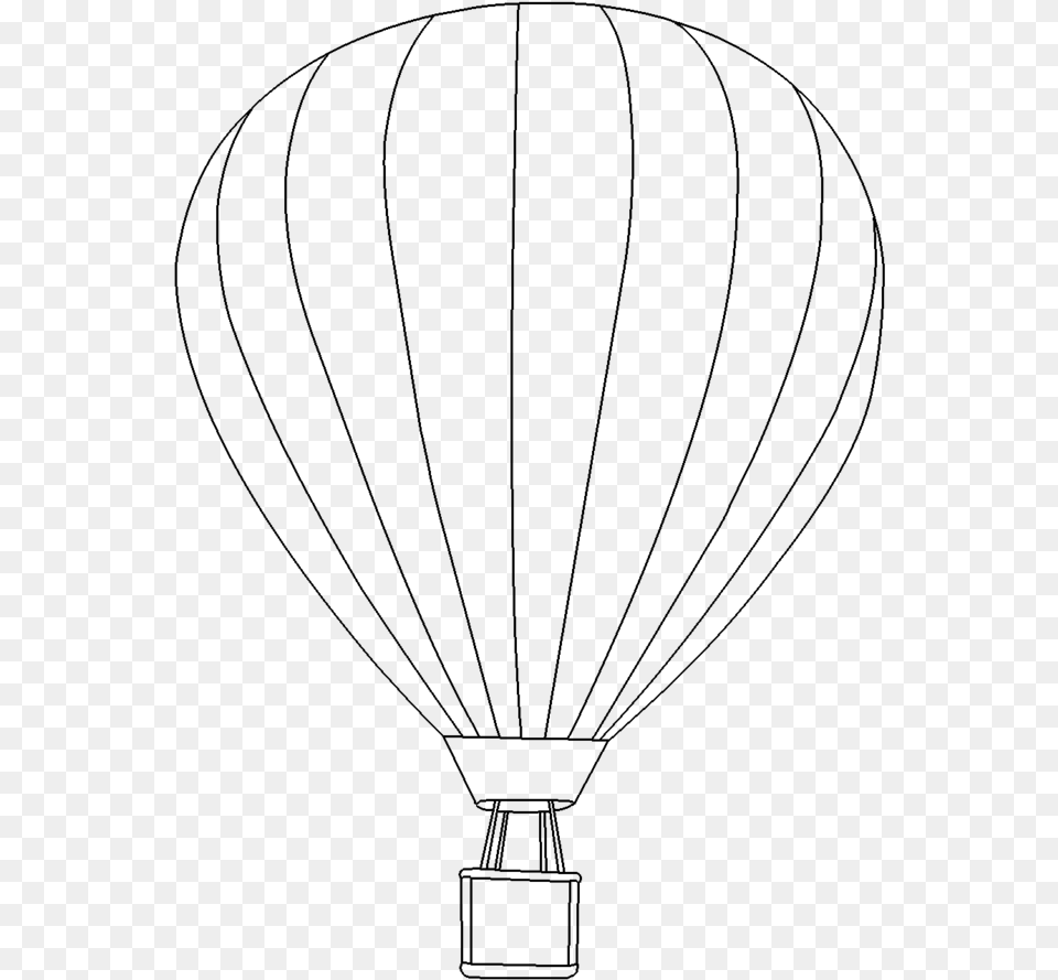 Hot Air Balloon Black And Hot Air Balloon Colouring, Gray Free Transparent Png