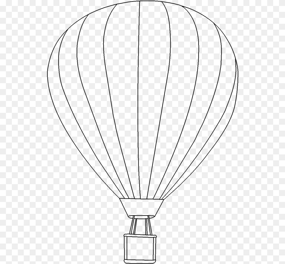 Hot Air Balloon Black And Hot Air Balloon Outline, Gray Free Png