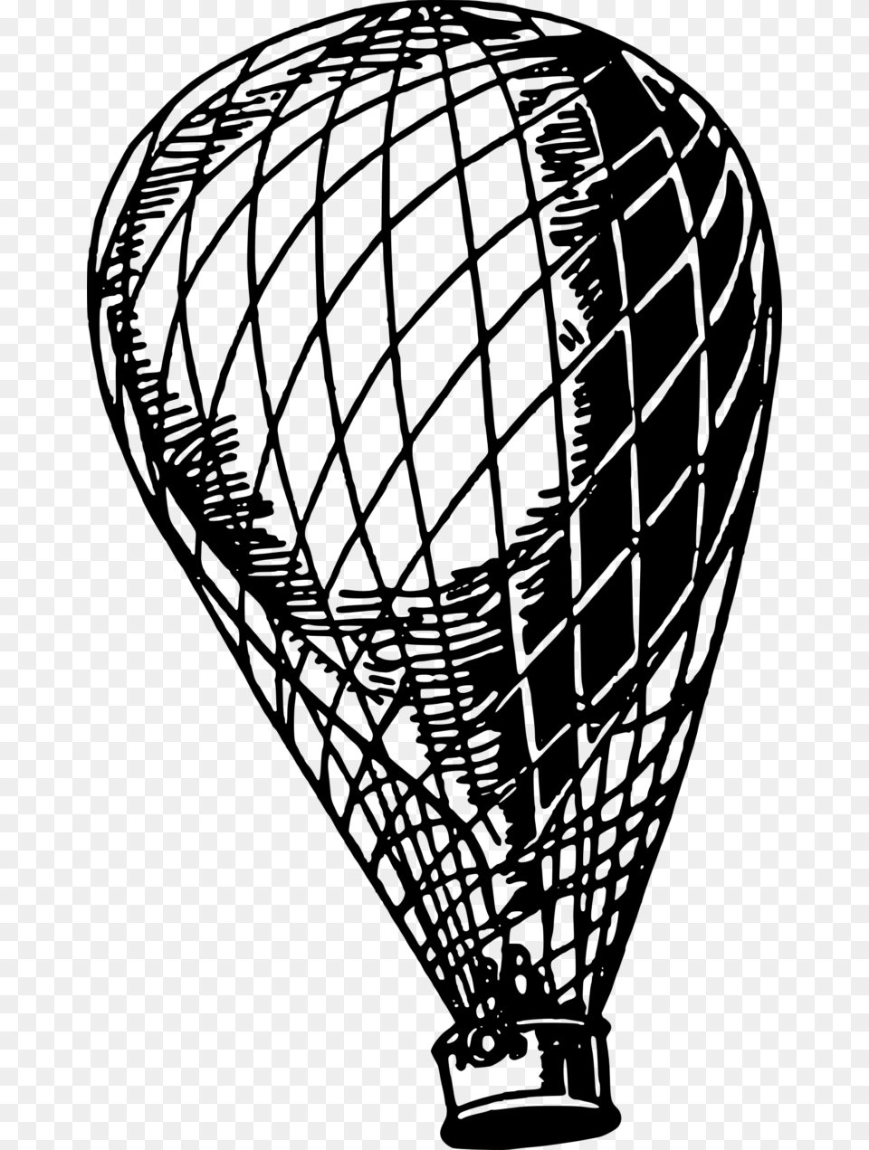 Hot Air Balloon Black And White Clipart Hot Air Balloon, Gray Png Image