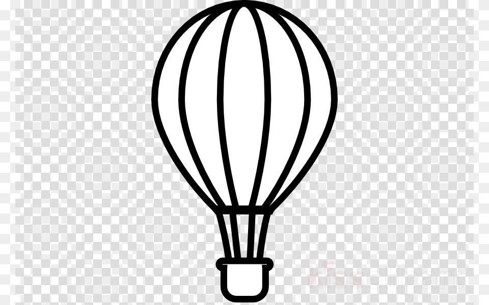 Hot Air Balloon Black And White Clipart Hot Air Love Transparent Background Heart, Aircraft, Hot Air Balloon, Transportation, Vehicle Png