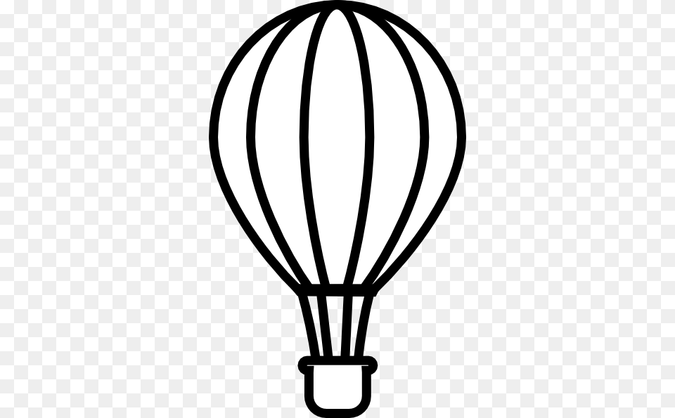 Hot Air Balloon Black Clip Art, Aircraft, Hot Air Balloon, Transportation, Vehicle Png Image