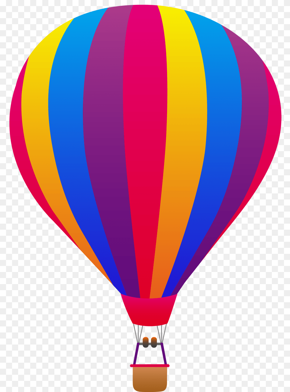 Hot Air Balloon Clip Art Pink Yellow Blue And Purple Balloon, Aircraft, Hot Air Balloon, Transportation, Vehicle Free Png