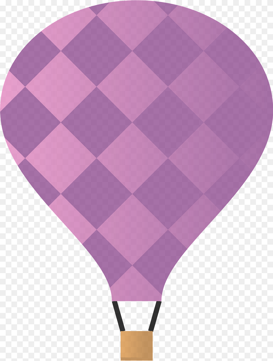Hot Air Balloon Decorated With Purple Squares Clipart, Aircraft, Hot Air Balloon, Transportation, Vehicle Free Png