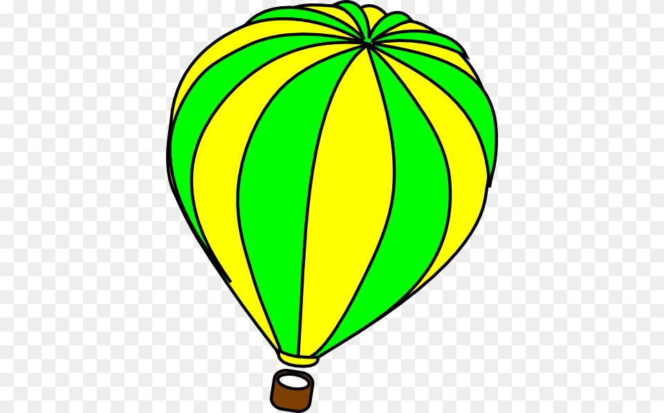 Hot Air Balloon Green Clip Art, Aircraft, Hot Air Balloon, Transportation, Vehicle Png Image