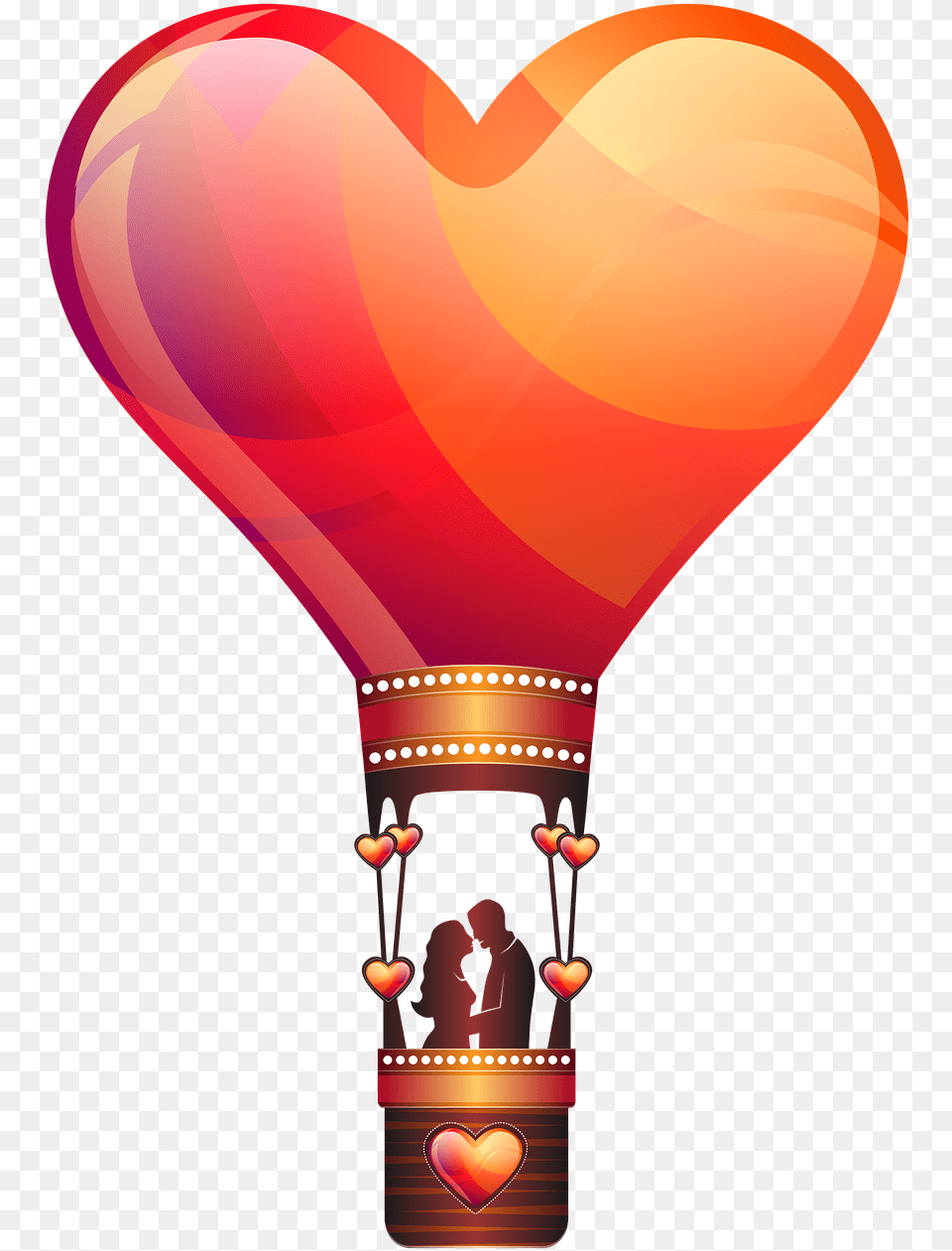 Hot Air Balloon Heart Clipart Download Love Hot Air Balloon, Aircraft, Hot Air Balloon, Transportation, Vehicle Png