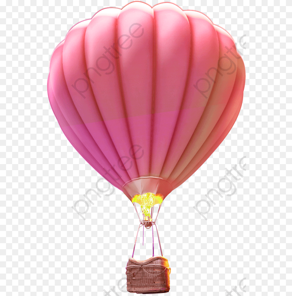 Hot Air Balloon Hot Air Balloon Clipart Landscape Hot Air Balloon Pink Transparent Background, Aircraft, Hot Air Balloon, Transportation, Vehicle Free Png