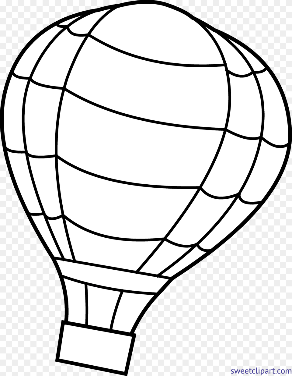 Hot Air Balloon Lineart Clip Art, Aircraft, Hot Air Balloon, Transportation, Vehicle Free Png Download