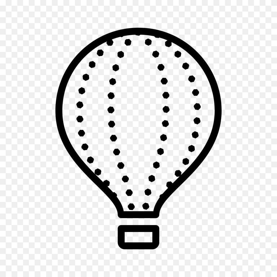 Hot Air Balloon Outline Group With Items, Gray Png