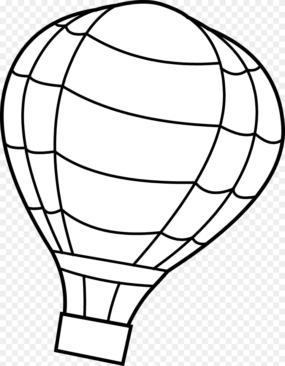 Hot Air Balloon Outline Hot Air Balloon Line Drawing, Aircraft, Hot Air Balloon, Transportation, Vehicle Png Image