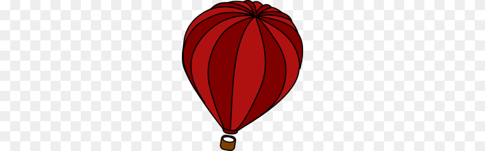 Hot Air Balloon Red Clip Art, Aircraft, Hot Air Balloon, Transportation, Vehicle Png Image
